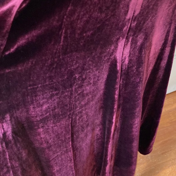 Burgundy Velvet Skirt w Black Velvet Tassel Sash size 14 NEVER WORN - Picture 9 of 10